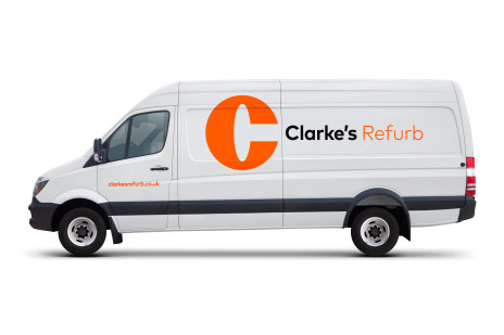 Clarke's Refurb sign-written van