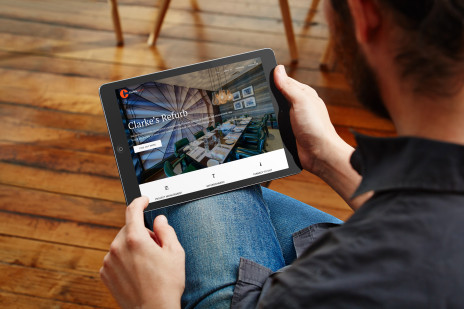 Clarke's Refurb website viewed on an iPad