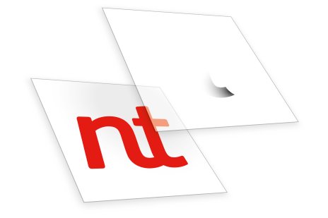 Detail showing the shadow overprint on the Entrain logo