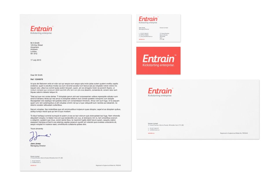 Entrain stationery set