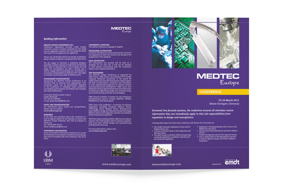 Medtec Europe conference prospectus outside cover