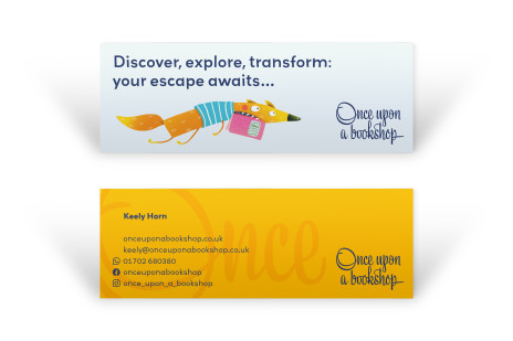Once Upon A Bookshop promotional bookmarks