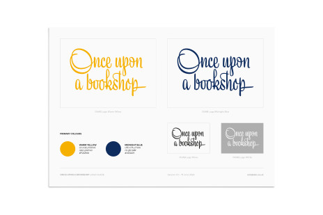 Once Upon A Bookshop logo guide