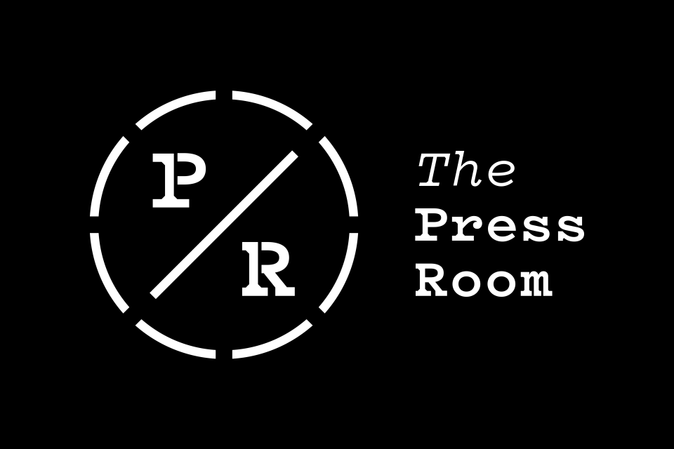 The Press Room logo (negative version)